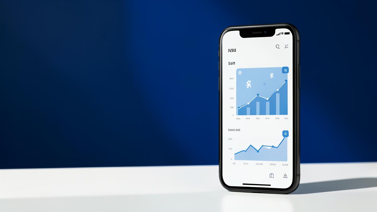 A smartphone showing a digital finance dashboard